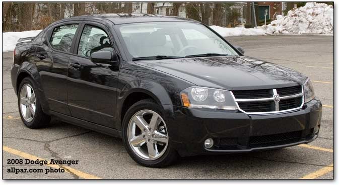 front of 2008 dodge avenger R/T. As with most Chrysler vehicles, 