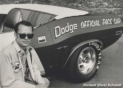 Richard Schmidt with his Dodge Challenger pace car